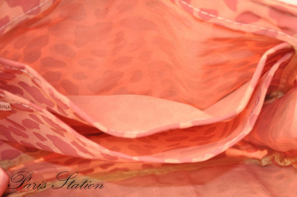 New Pink Leopard Print Canvas Small Purse Organizer