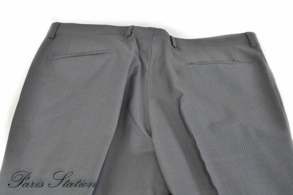 Authentic Louis Vuitton Grey Striped Men's Suit Size 56