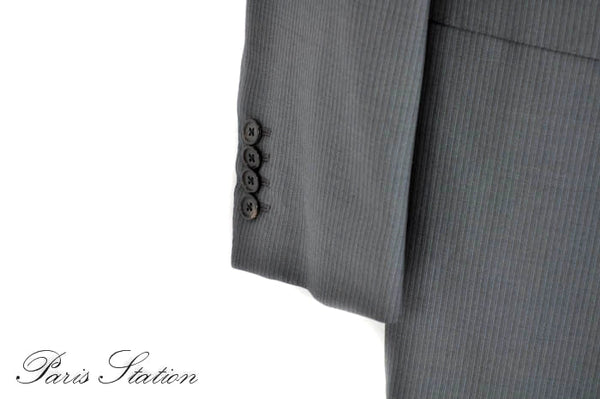 Authentic Louis Vuitton Grey Striped Men's Suit Size 56