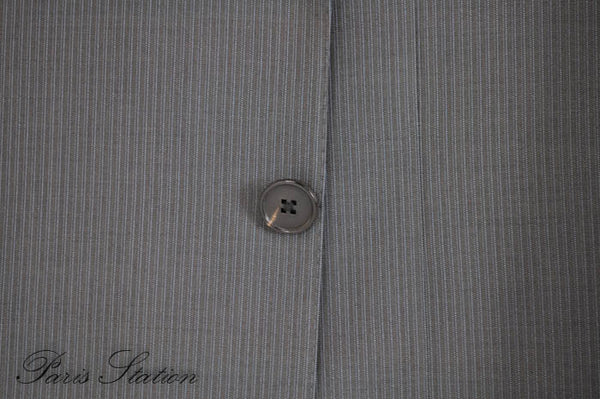 Authentic Louis Vuitton Grey Striped Men's Suit Size 56