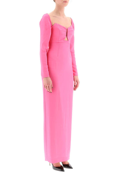 Roland mouret 鏤空超長鉛筆洋裝 001X 粉紅色