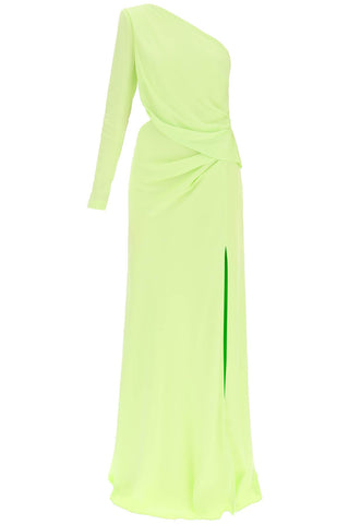 Roland mouret asymmetric stretch silk gown with cut-out detail 017G GREEN