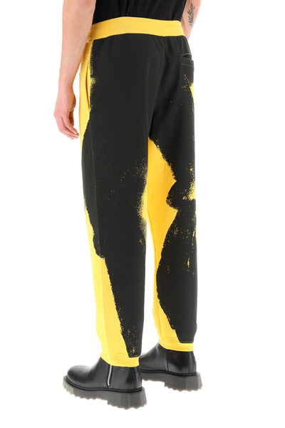 Moschino graphic print jogger pants with logo 0319 0228 FANTASIA GIALLO