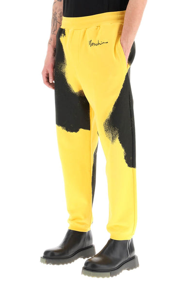 Moschino graphic print jogger pants with logo 0319 0228 FANTASIA GIALLO