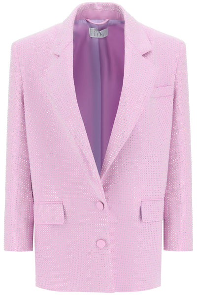 Giuseppe di morabito stretch cotton jacket with crystals 060JAC237 LILAC PINK