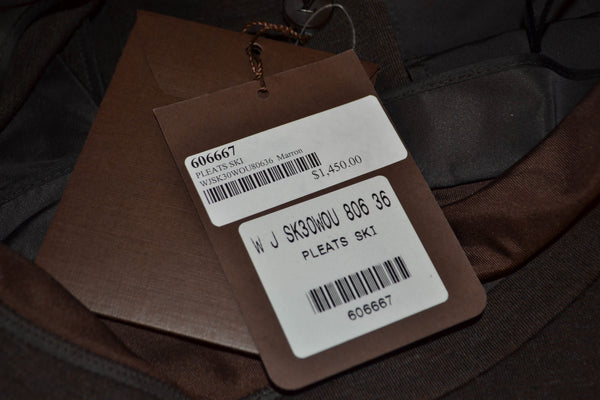 Louis Vuitton Dark Brown Pleats Ski Wool Midi Skirts Size 36