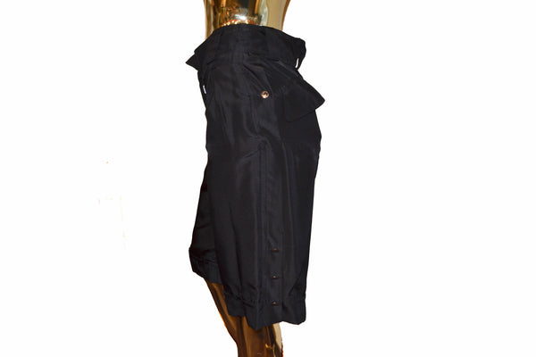 路易·威登（Louis Vuitton）黑色100％絲綢Capri褲子尺寸34