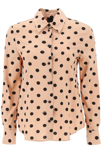 Pinko 'smorzare' shirt in stretch georgette with polka dot motif 100121 A133 NUDO NERO