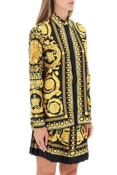 Versace 巴洛克絲綢襯衫 1001360 1A04236 黑金