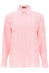 Versace barocco shirt in crepe de chine 1001360 1A10053 PALE PINK