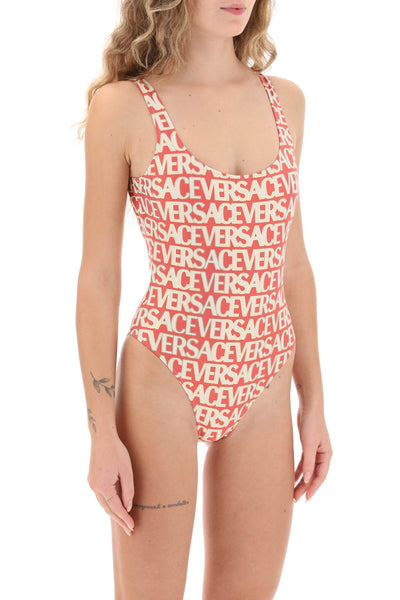 Versace versace allover one-piece swimwear 1001408 1A08162 FUXIA IVORY