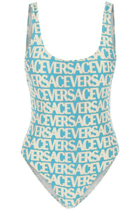 Versace versace allover one-piece swimwear 1001408 1A08162 TURQUOISE AVORY