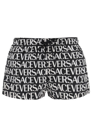 Versace versace allover swim trunks 1002516 1A06993 BLACK WHITE