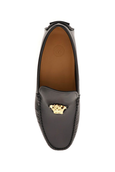 Versace la 美杜莎皮革樂福鞋 1003701 1A00693 黑色 VERSACE 金色