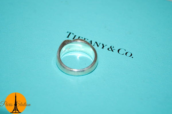 Tiffany＆Co。固體心臟純銀戒指4.5