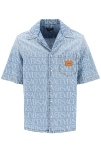 Versace americana fit short sleeve denim shirt 1007836 1A07661 LIGHT BLUE