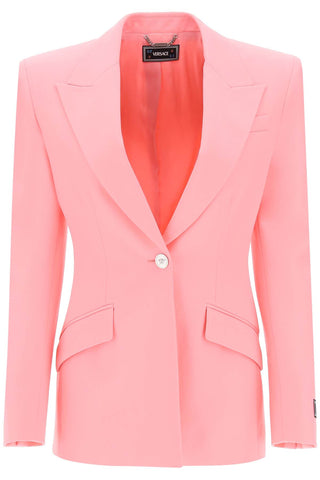 Versace 單排扣美杜莎外套 1009095 1A08585 淡粉紅色