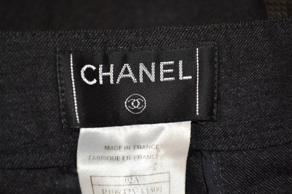Chanel Grey Wool Pants Size 2A