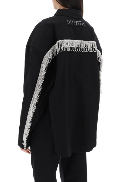 Rotate overshirt with crystal fringes 101014100 BLACK