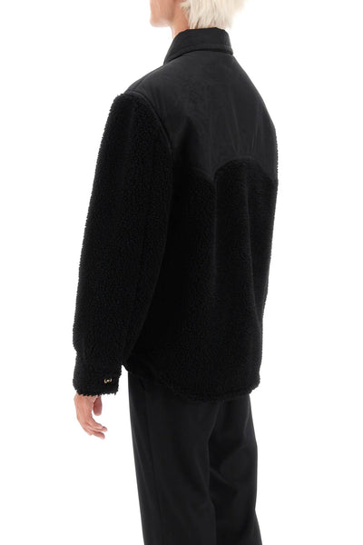 Versace barocco silhouette fleece jacket 1010223 1A07444 BLACK