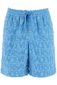 Versace versace allover terry-cloth shorts 1010255 1A07718 SUMMER SKY BLUE