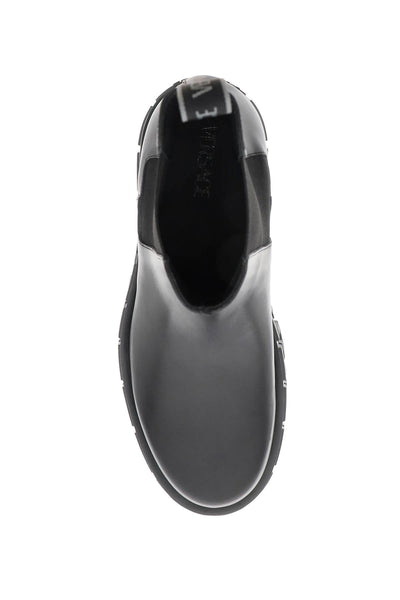 Versace 'greca portico' chelsea boots 1010563 1A05956 BLACK