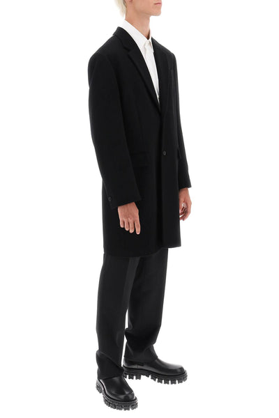 Versace barocco single-breasted coat 1010606 1A07656 BLACK
