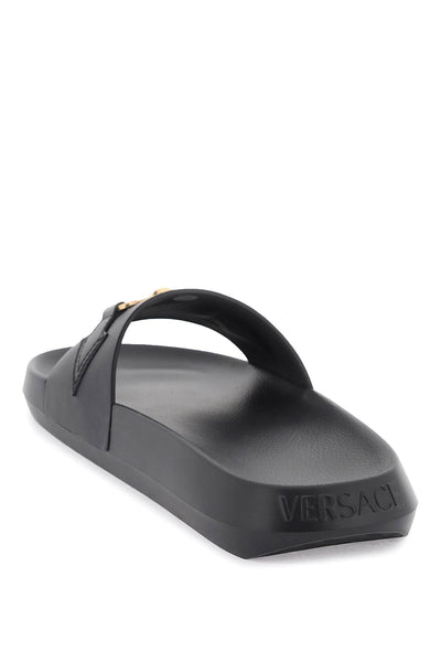 Versace 'medusa biggie' slides 1011304 DV46G BLACK VERSACE GOLD