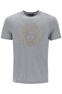 Versace rhinestones medusa t-shirt 1010634 1A07693 MEDIUM GREY