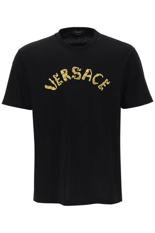 Versace seashell baroque t-shirt 1010641 1A07700 BLACK