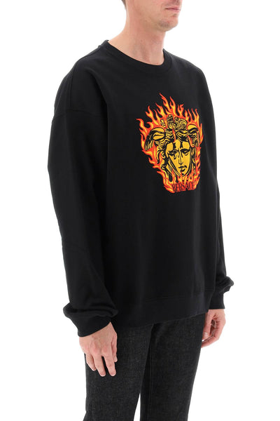 Versace medusa flame sweatshirt 1010688 1A07751 BLACK