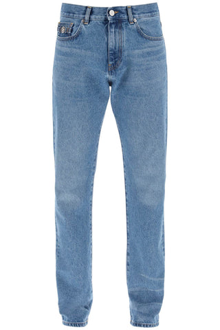 Versace 美杜莎 biggie 常規版型牛仔褲 1010816 1A04165 褪色淺藍色