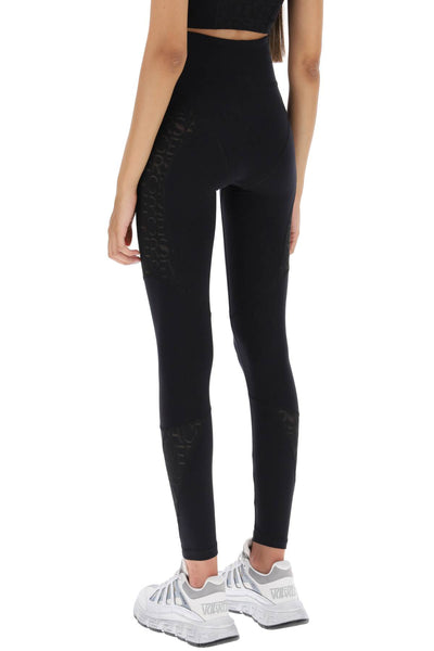 Versace sports leggings with lettering 1011187 1A08169 BLACK