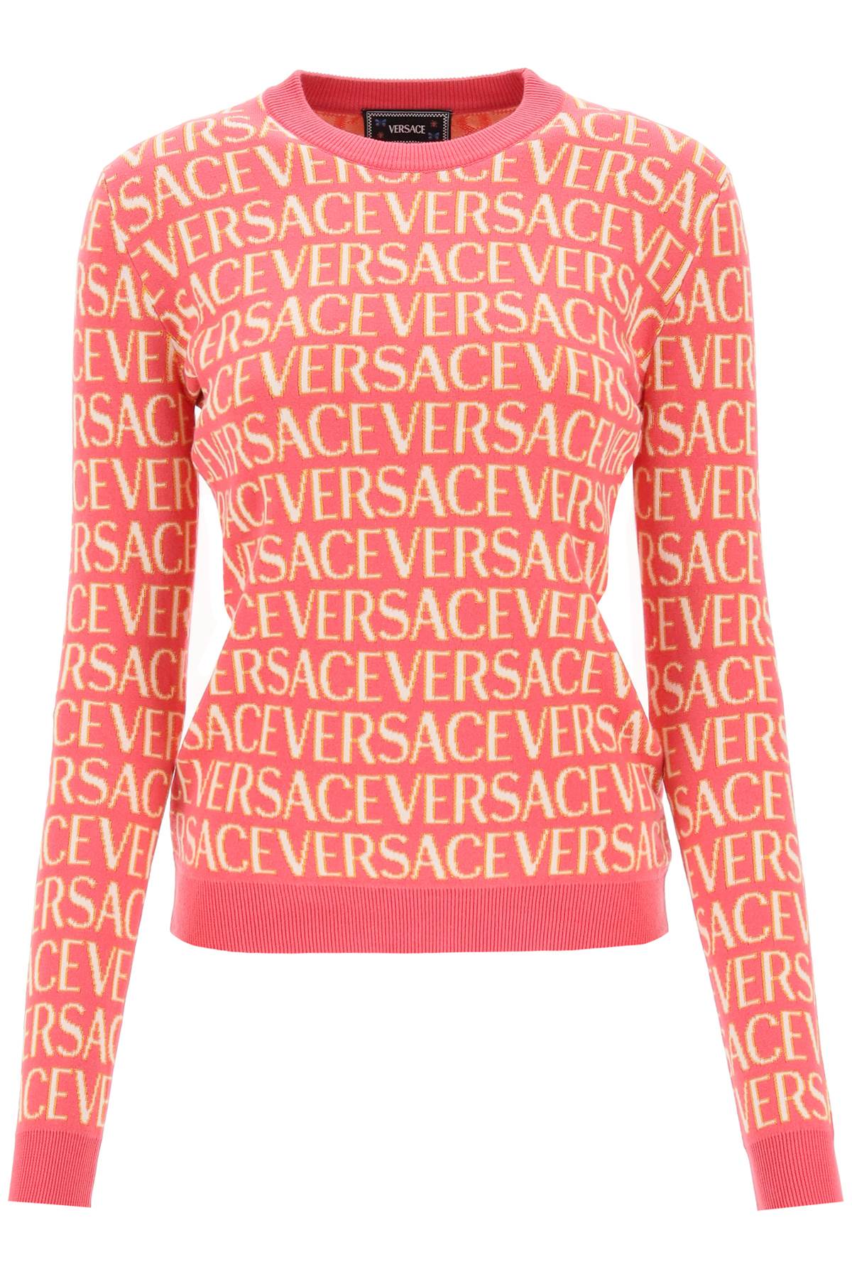 Versace 'versace allover' crew-neck sweater 1011218 1A07960 FUXIA PINK