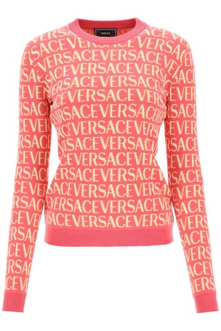 Versace 'versace allover' 圓領毛衣 1011218 1A07960 FUXIA PINK