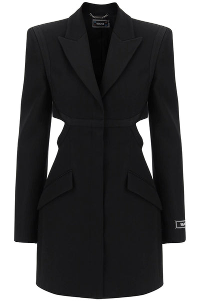 Versace 鏤空西裝外套洋裝 1011287 1A06750 黑色