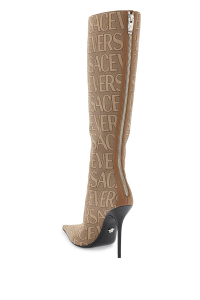 Versace 'versace allover' 靴子 1011398 1A07977 米棕色鈀金