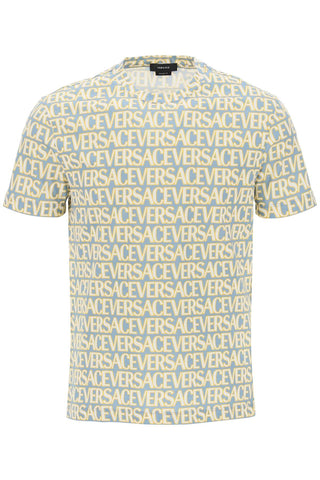 Versace versace allover t-shirt 1011405 1A08291 LIGHT BLUE IVORY