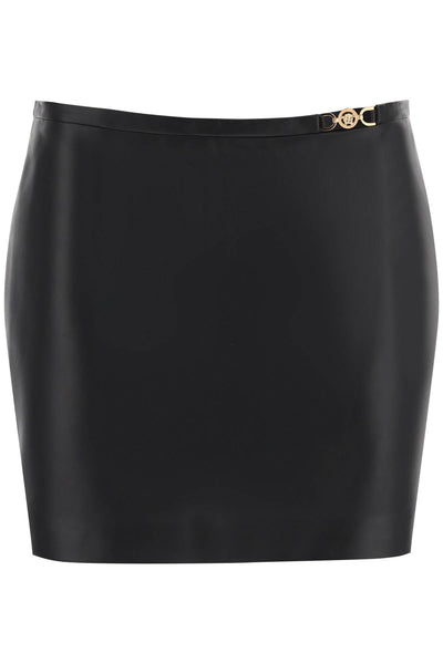 Versace medusa '95 leather mini skirt 1011414 1A08403 BLACK