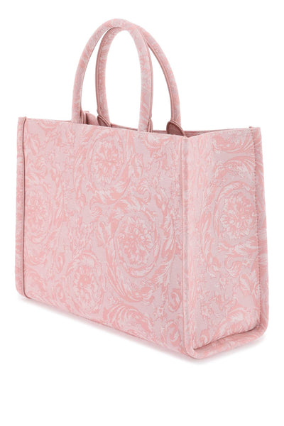 Versace large athena barocco tote bag 1011562 1A09741 PALE PINK ENGLISH ROSE VE