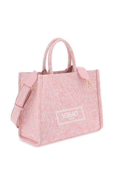 Versace large athena barocco tote bag 1011562 1A09741 PALE PINK ENGLISH ROSE VE