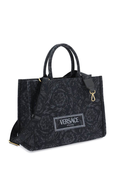 Versace athena barocco tote bag 1011562 1A09741 BLACK BLACK VERSACE GOLD
