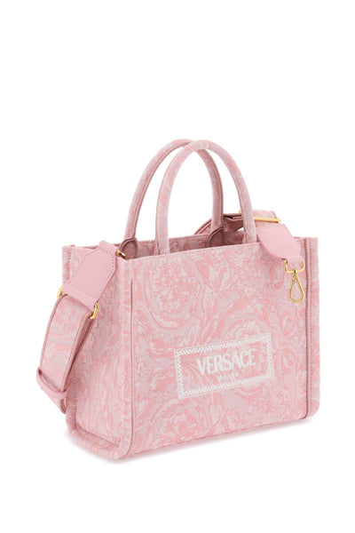 Versace athena barocco small tote bag 1011564 1A09741 PALE PINK ENGLISH ROSE VE