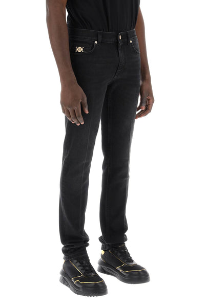 Versace slim medusa biggie jeans 1011693 1A09955 FADED WASHED BLACK