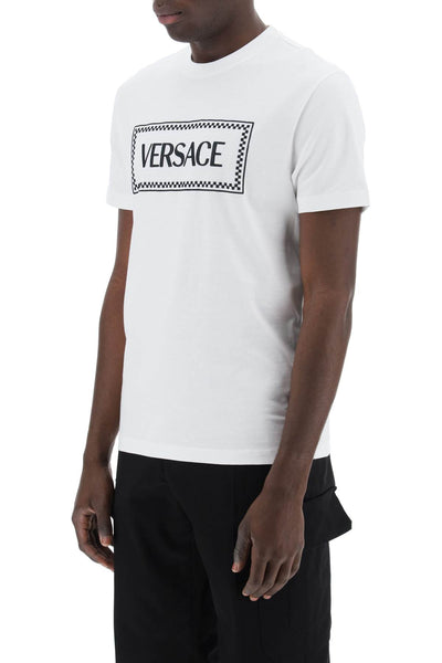 Versace 刺繡標誌 T 卹 1011694 1A08584 光學白