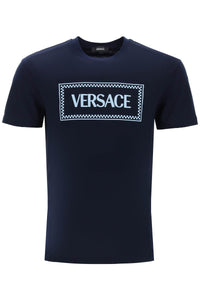 Versace 刺繡標誌 T 卹 1011694 1A08584 海軍藍