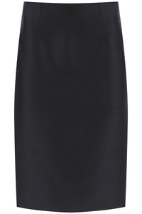 Versace wool silk pencil skirt 1011929 1A09075 BLACK