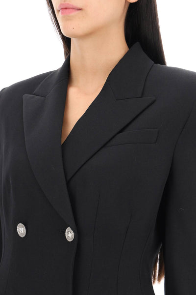 Versace hourglass double-breasted blazer 1012000 1A06750 BLACK