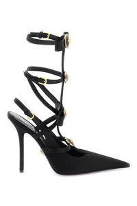 Versace slingback pumps with gianni ribbon bows 1012032 1A00619 BLACK VERSACE GOLD