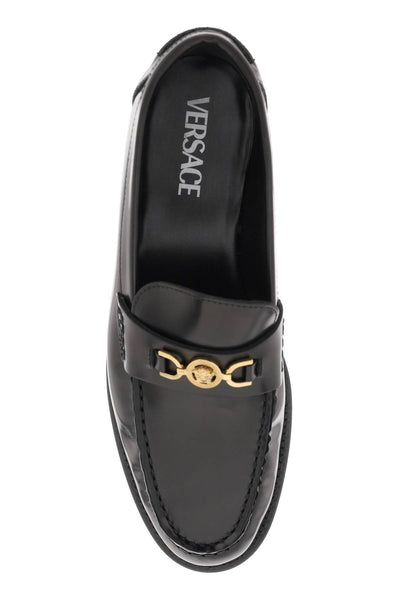Versace 美杜莎 '95 莫卡辛鞋 1012123 1A08773 黑色 VERSACE 金色
